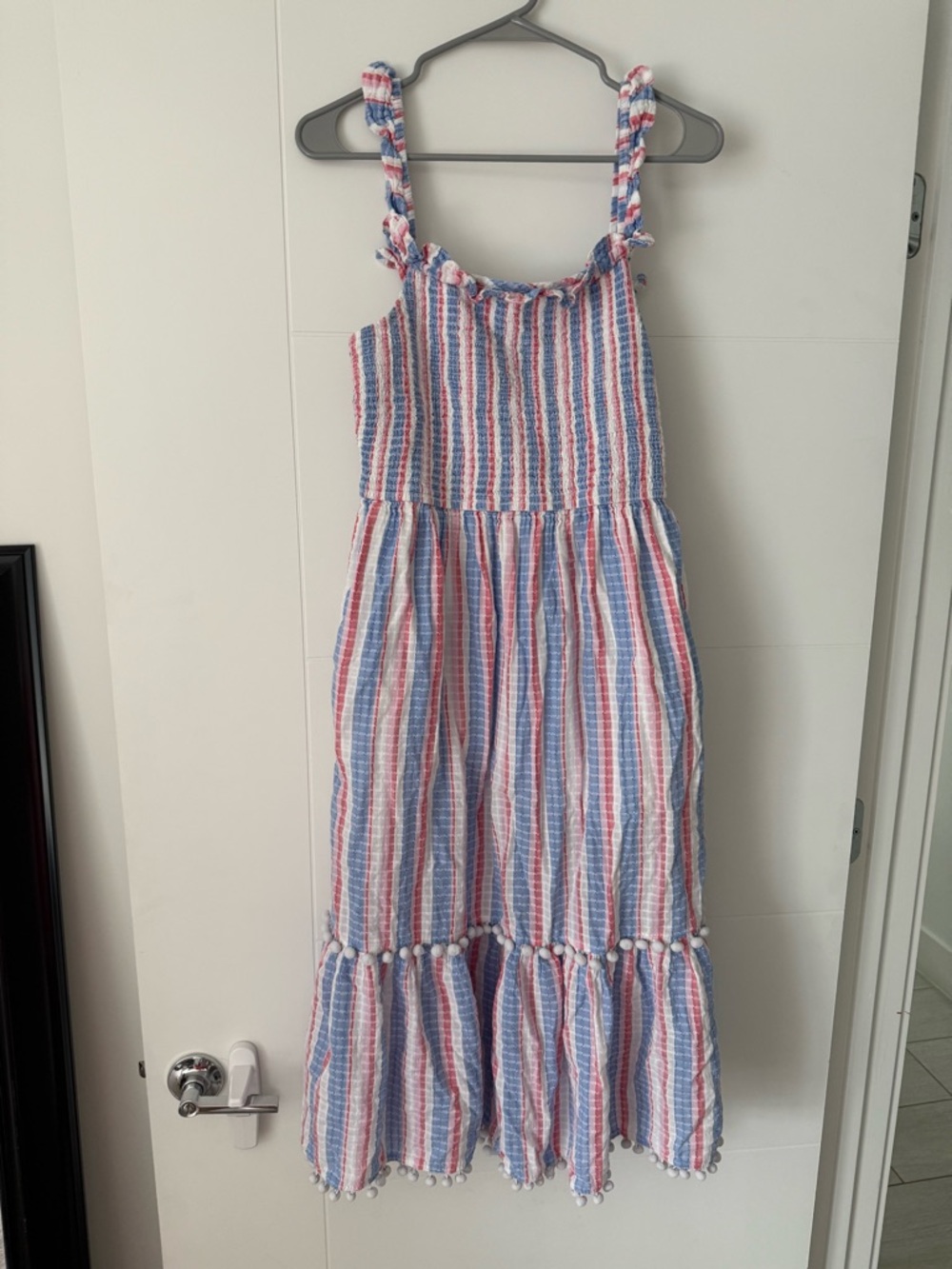 crown & ivy Striped Maxi Dress in Blue, Pink, White